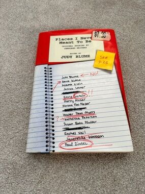 Judy Blue Red Notebook Cover Paperback - Places I Never Meant to Be